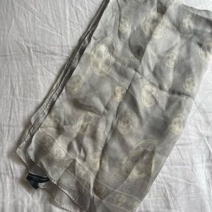 Vintage Alexander Wang Skull Gray Scarf/Shawl